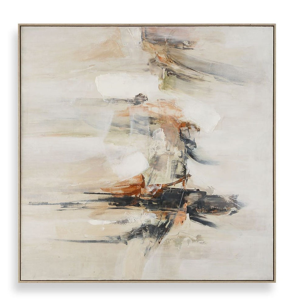 Thumbnail: Outburst hand painted canvas with abstract neutral strokes.