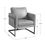Thumbnail: Gray armchair with dimensions, steel frame, perfect for living spaces, Inspirations Raleigh