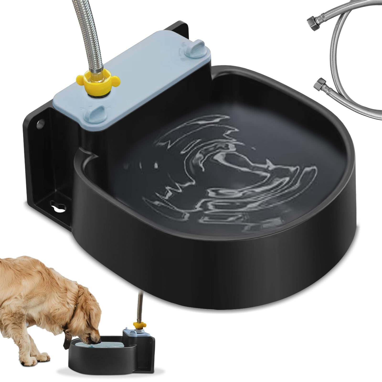 LUPAPA Automatic Dog Water Bowl Wall-Mounted 74.4 Ounce (2.2L) Large Capacity Do