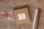 Ariel view of closed Gift with label