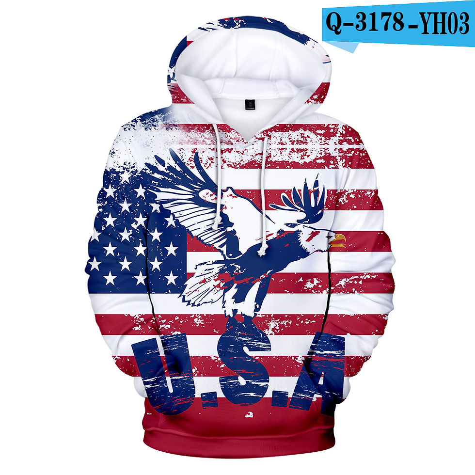 Thumbnail: Aikooki USA Hoodies Men Sweatshirt JULY FOURTH Hooded United States America Inde
