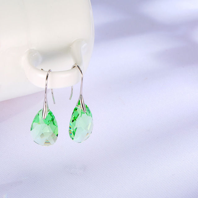 Thumbnail: Korean Pear-shaped Drop Earrings Genuine Crystal from Austria