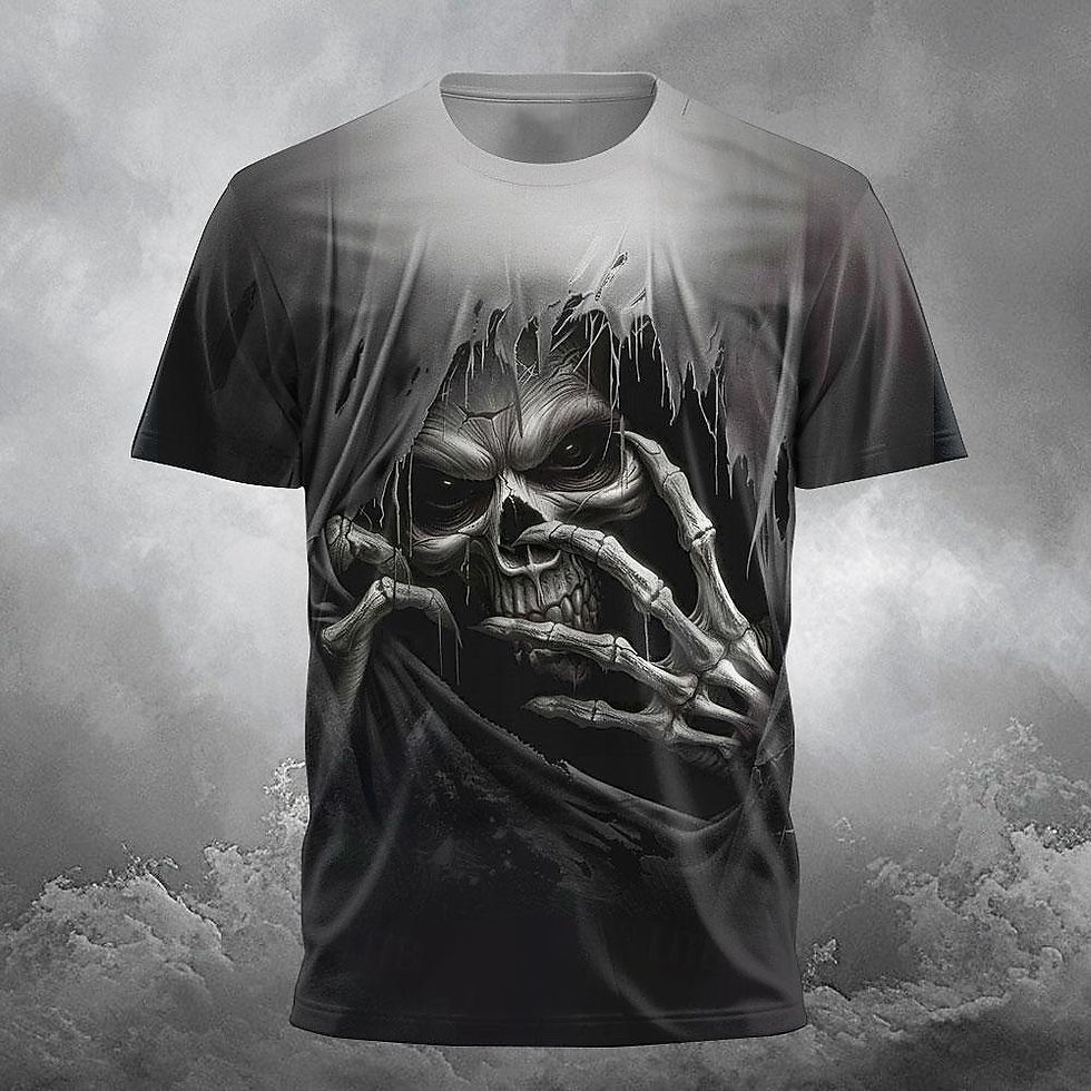 Thumbnail: 3D Beer Skull Print T Shirt For Men Casual O-neck Short Sleeve Tops Summer Overs