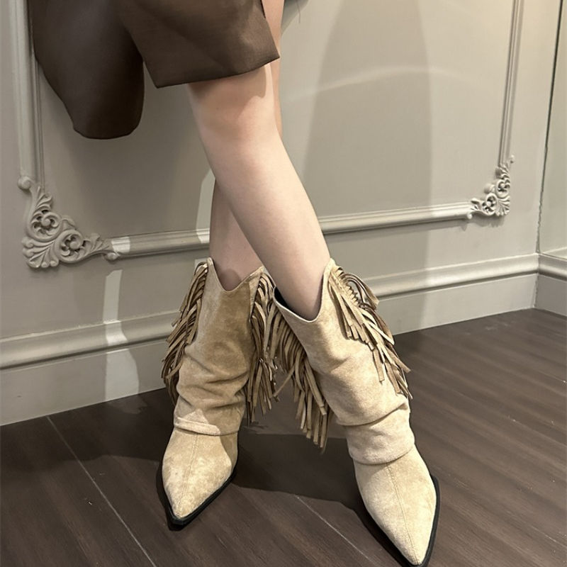 Thumbnail:  Quality Mid-Calf fashion Tassel Boots