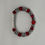 Thumbnail: Red, silver, clear beading with silver cross Forgiven Bracelet.