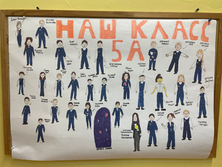 Плакат "Наш класс", символ класса и список актива класса