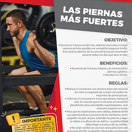 Póster del reto Piernas más Fuertes - Retos Fitness DHL