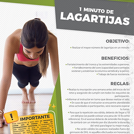 Póster del reto Lagartijas - Retos Fitness DHL