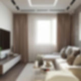 High angle view of a minimalist tiny house interior