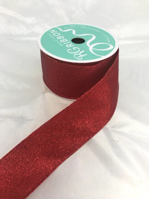 RGC159724-R 2.5" x 10 YDS GLITTERED RIBBON