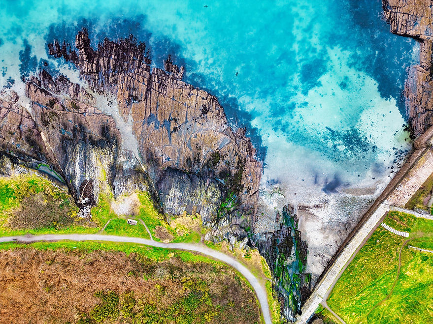 Aerial view of Upper Cove Walk, capturing the serene ambience of this popular trail nestled amidst the natural beauty of Ireland