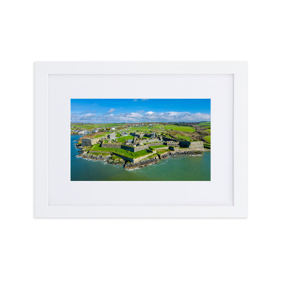 Aerial view of Charles Fort beautifully depicted in a Matte Paper Framed Poster with white mat