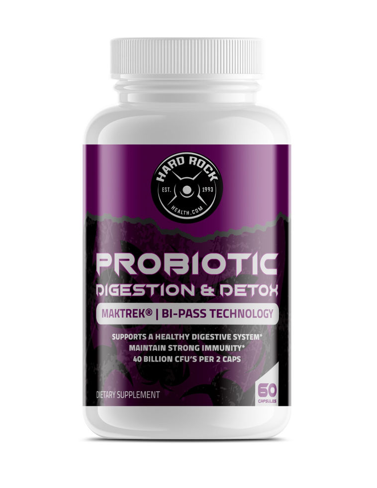 Image of Probiotics for Digestion & Detox bottle featuring 40 Billion CFU active cultures for gut health and immune support