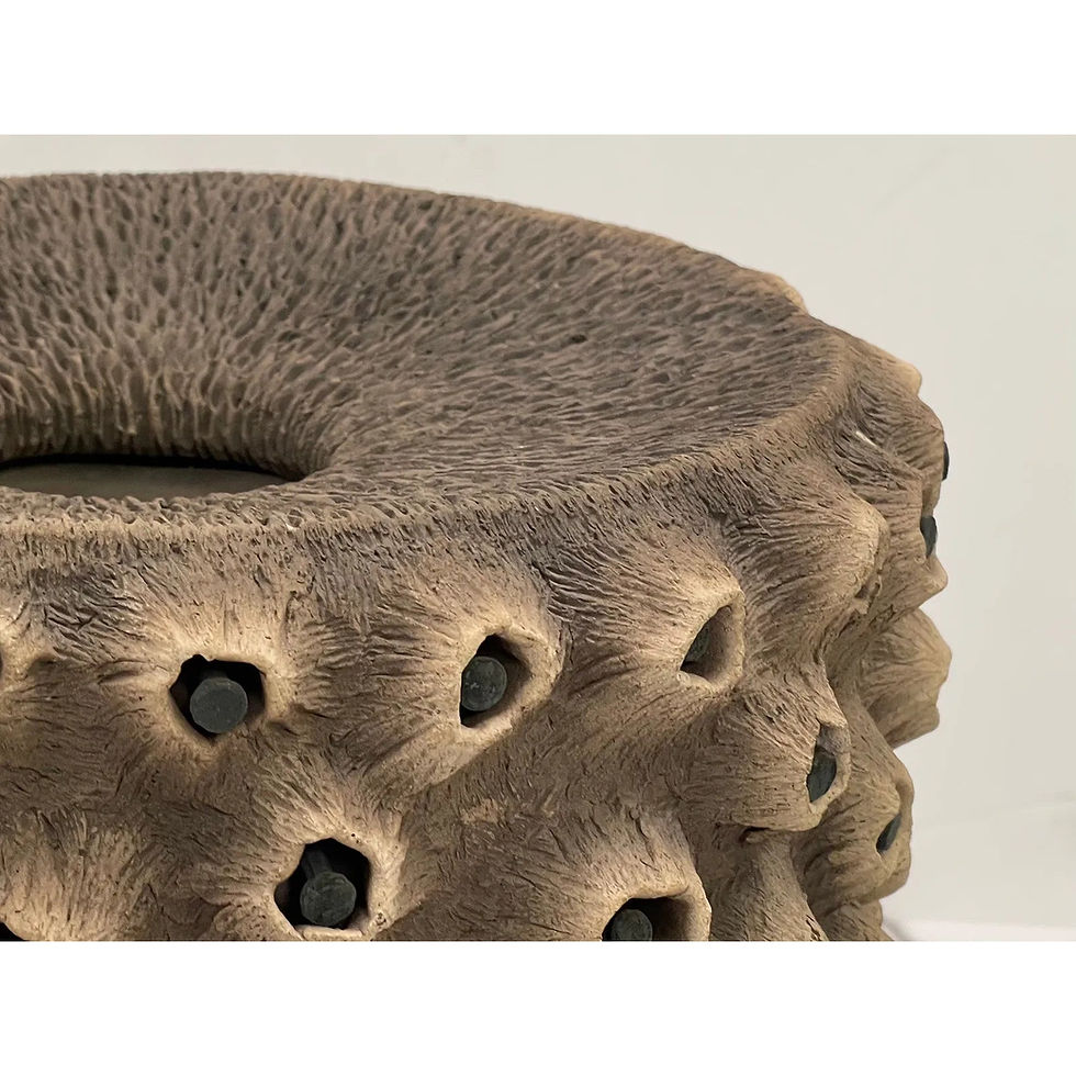 Thumbnail: Rob Sieminski (American, b.1953) Large Hand Built Pottery Nail Encrusted Vessel