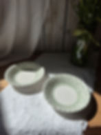Miniature : Lot de 2 petits bols anciens anglais en Ironstone – Décor floral vert