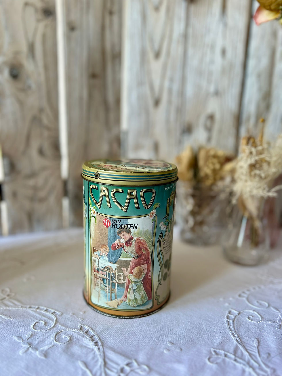 Miniature : Boîte ancienne de cacao Van Houten
