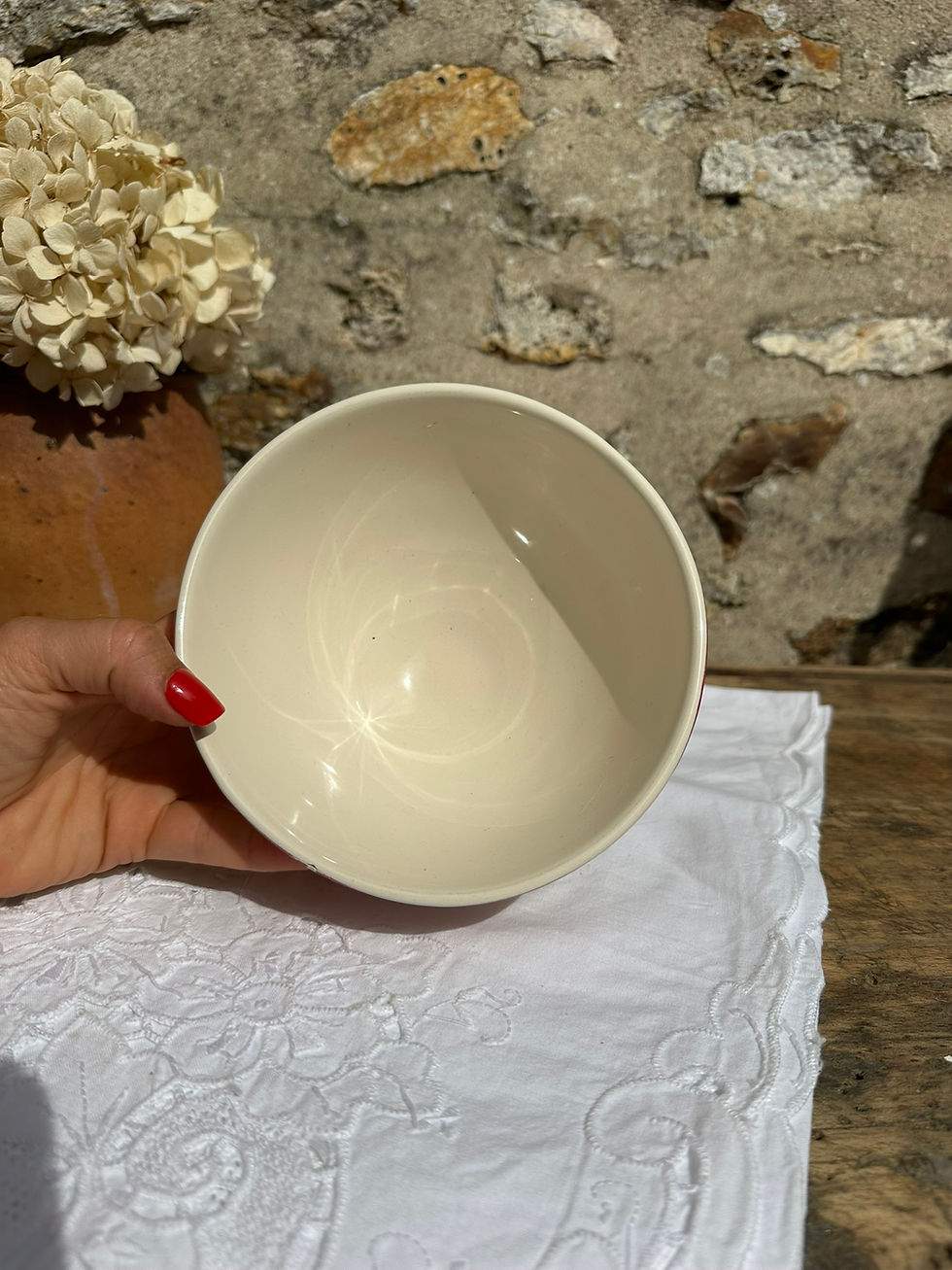 Miniature : Grand bol sur piédouche – Le Comptoir de Famille – Décor bordeaux