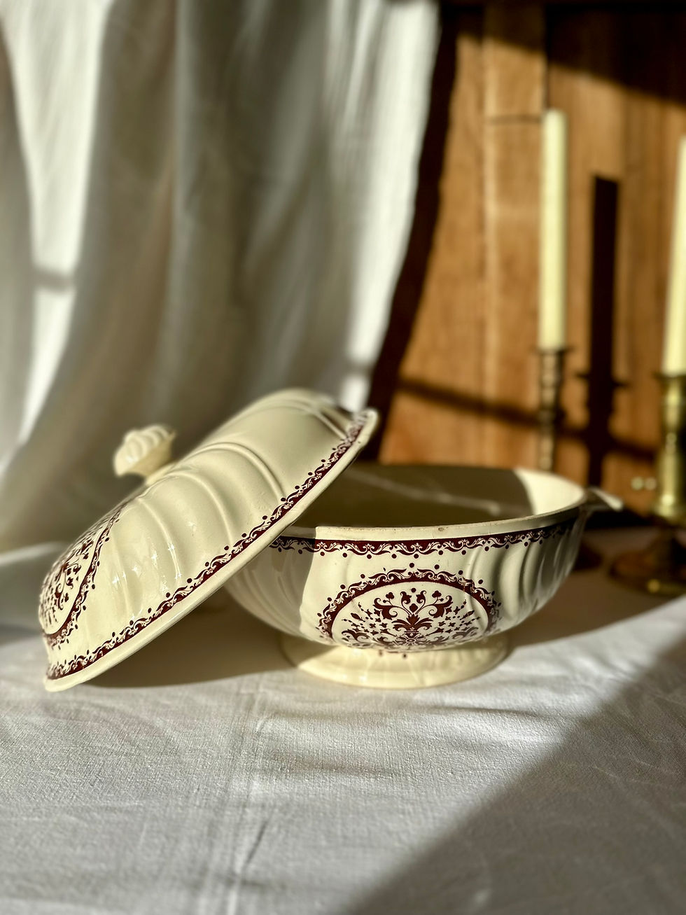 Miniature : Soupière en faïence de Gien – décor brun