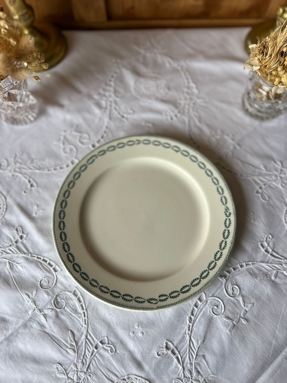 Miniature : Assiette ancienne Sarreguemines – Modèle Nobilis – Décor vert