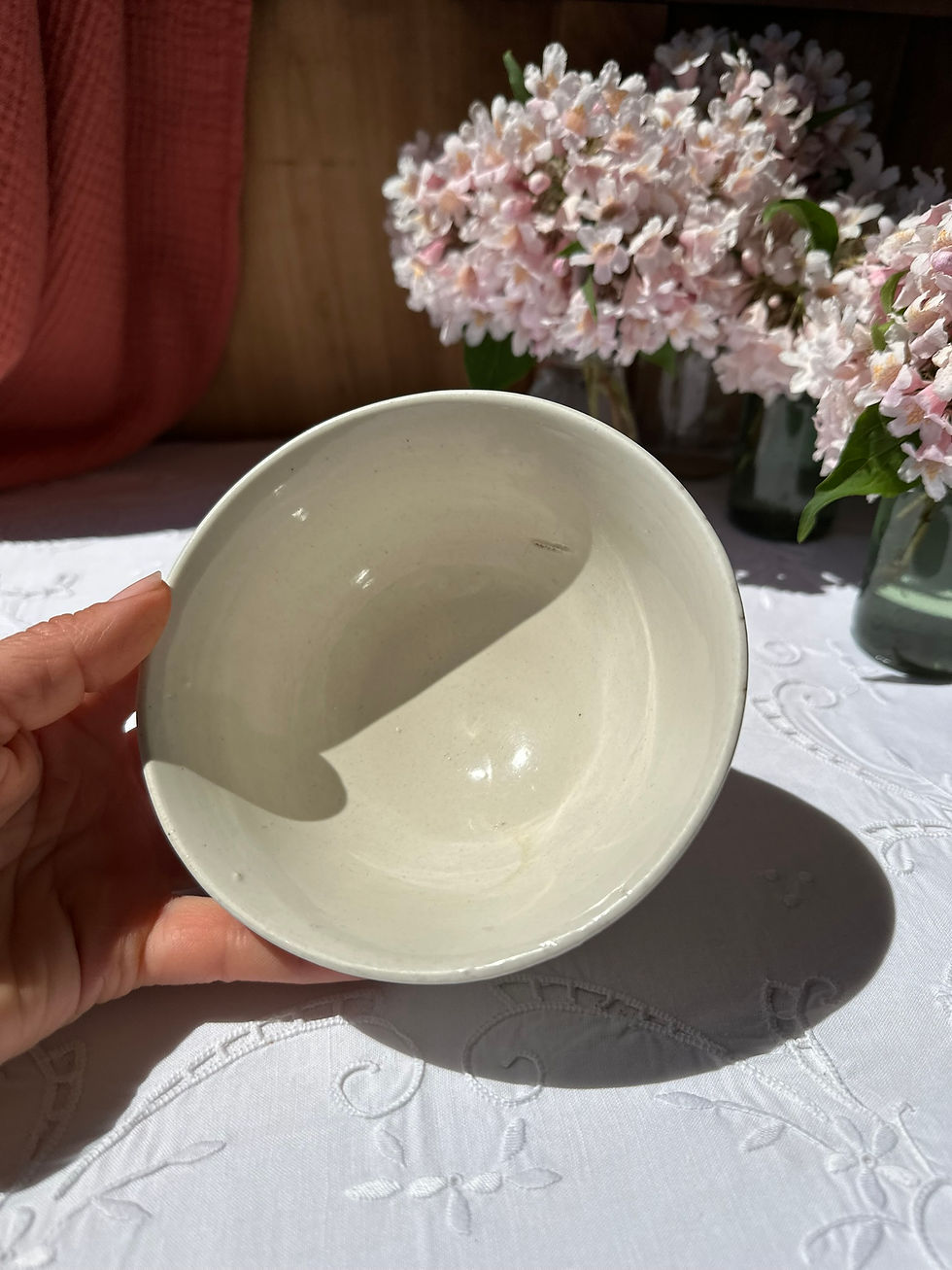 Miniature : antique compotier, french ironstone, gien lucerne, antique pedestal plate, terre