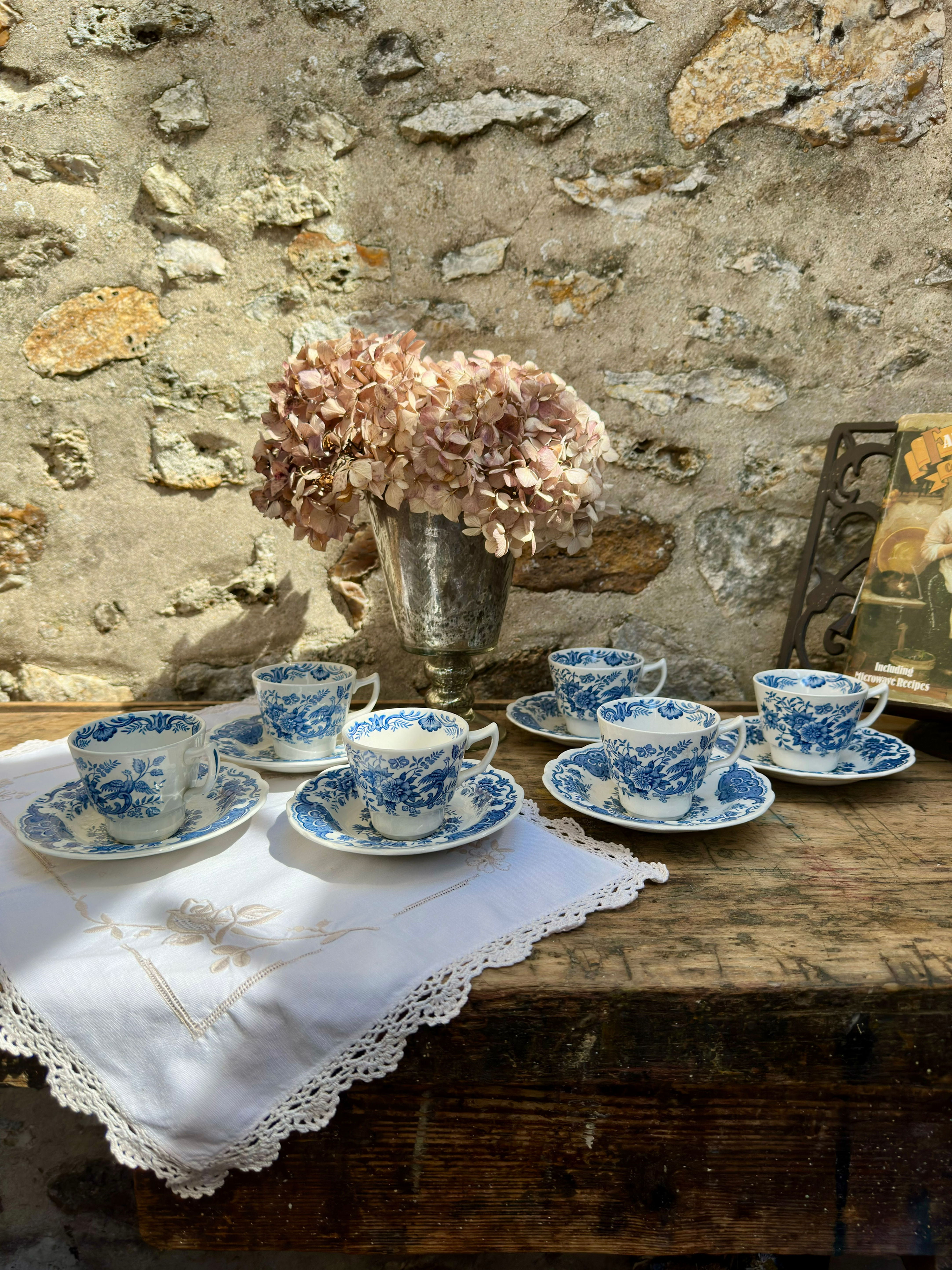 Service de 6 tasses à café et sous-tasses anciennes Ridgway Windsor