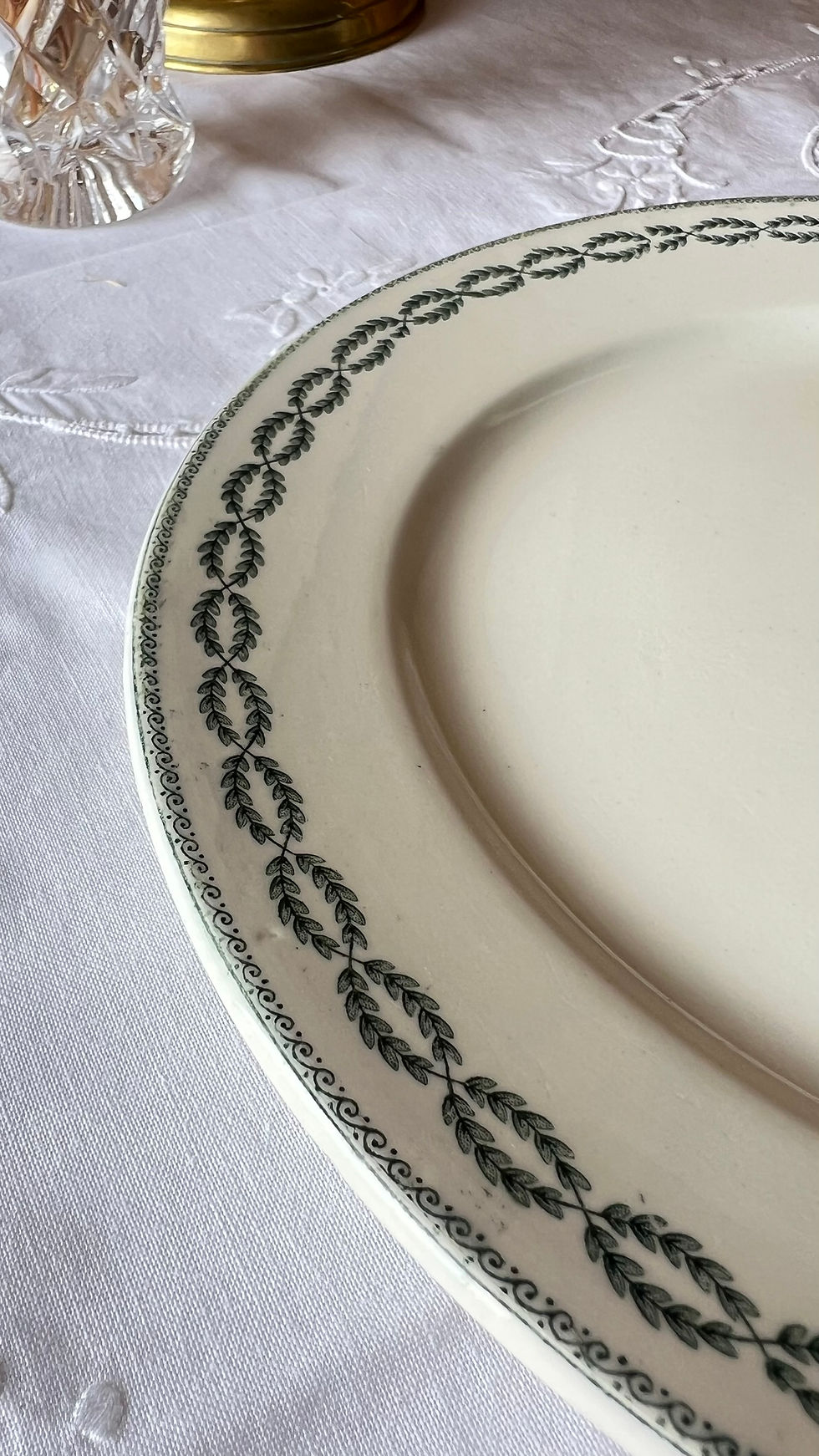 Miniature : Assiette ancienne Sarreguemines – Modèle Nobilis – Décor vert