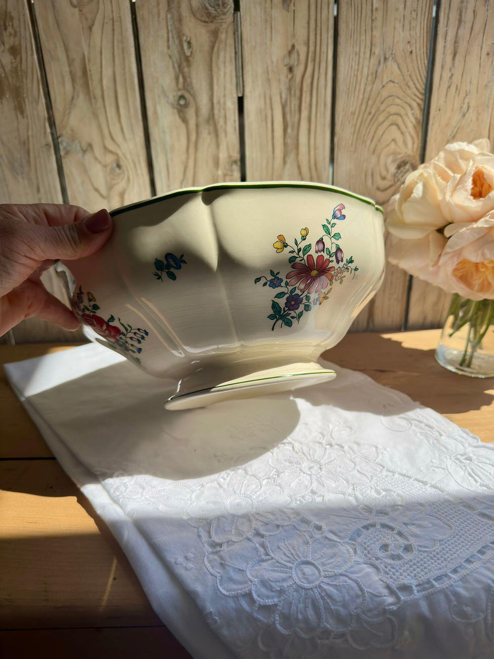 Miniature : Saladier ancien Villeroy & Boch – décor floral romantique