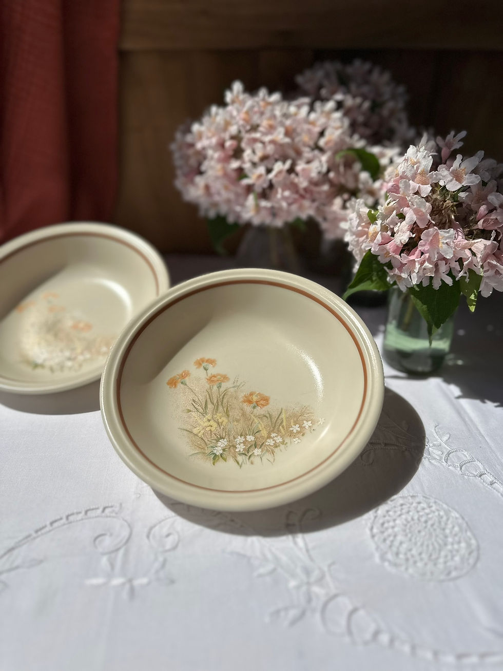 Miniature : Lot de 2 bols anciens anglais “Field Flowers” – Made in Great Britain