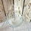 Miniature : Saladier ancien en verre moulé transparent – décor ciselé floral et géométrique