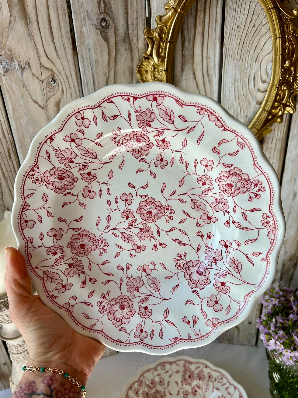 Assiette creuse ancienne en faïence italienne, Nuova Fontebasso.