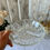 Miniature : Plat compartimenté ancien en verre pressé