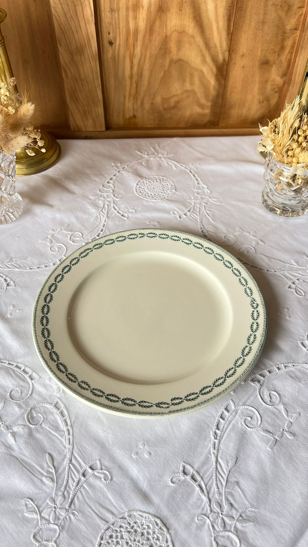 Miniature : Assiette ancienne Sarreguemines – Modèle Nobilis – Décor vert