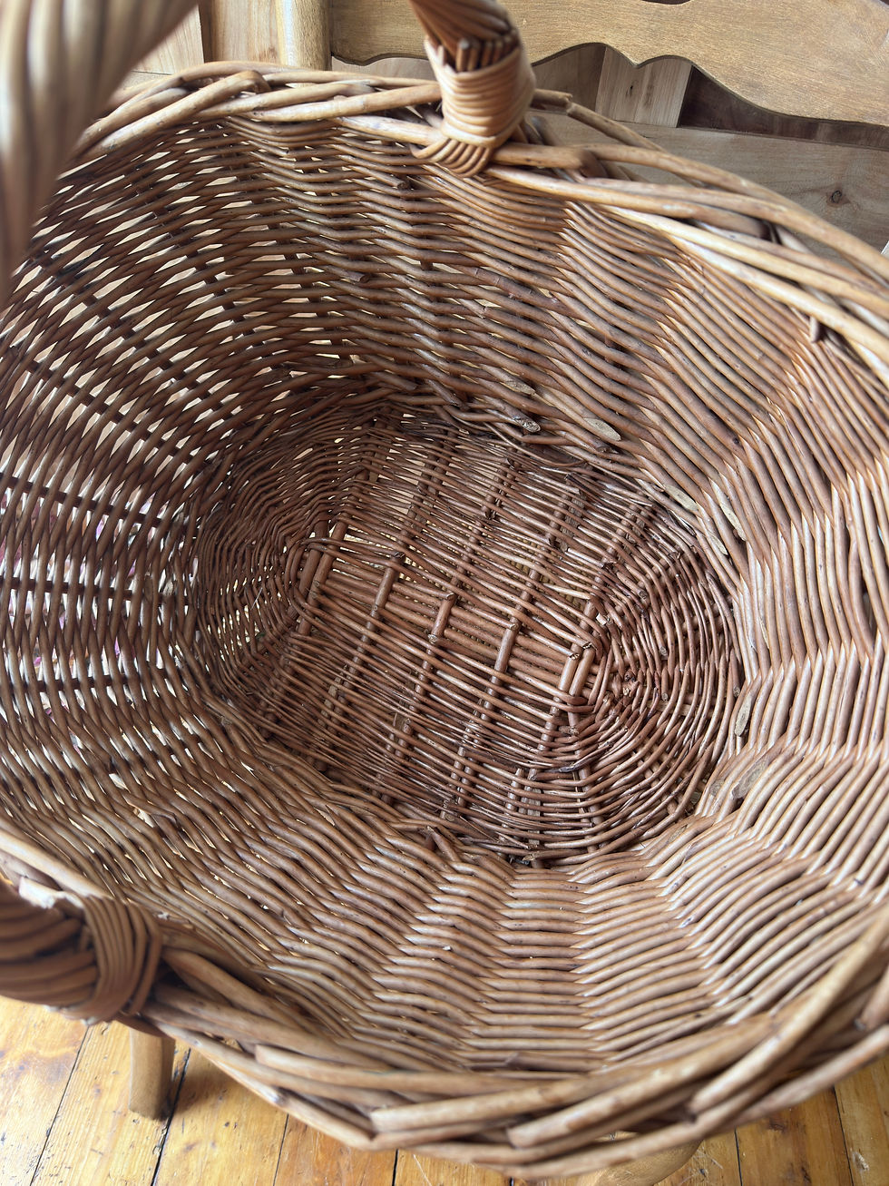 Miniature : Panier ancien en osier naturel