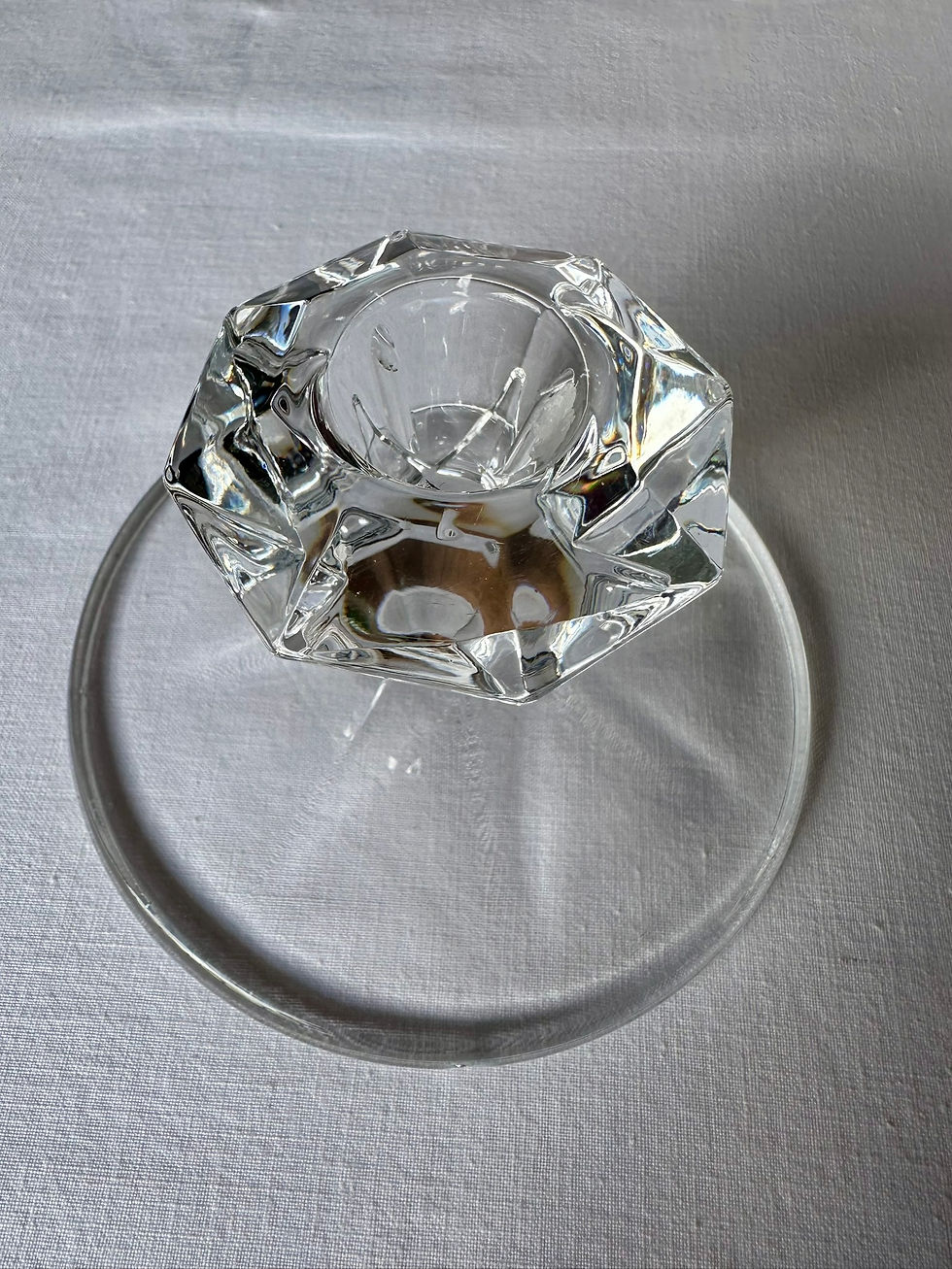 Miniature : Lot de deux bougeoirs en cristal taillé – Cristal d’Arques