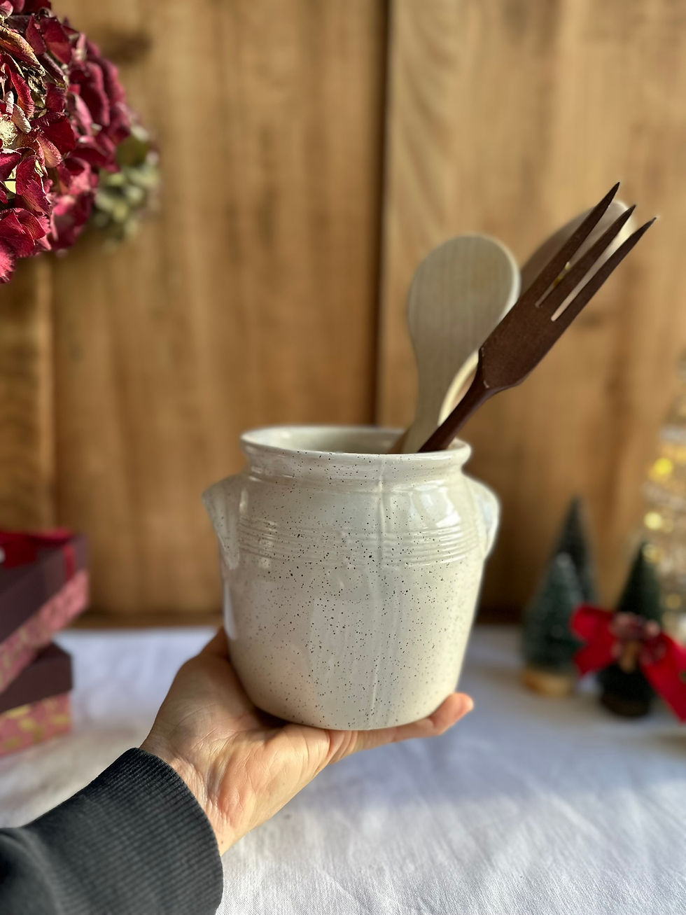Miniature : Pot en céramique mouchetée – 12 cm