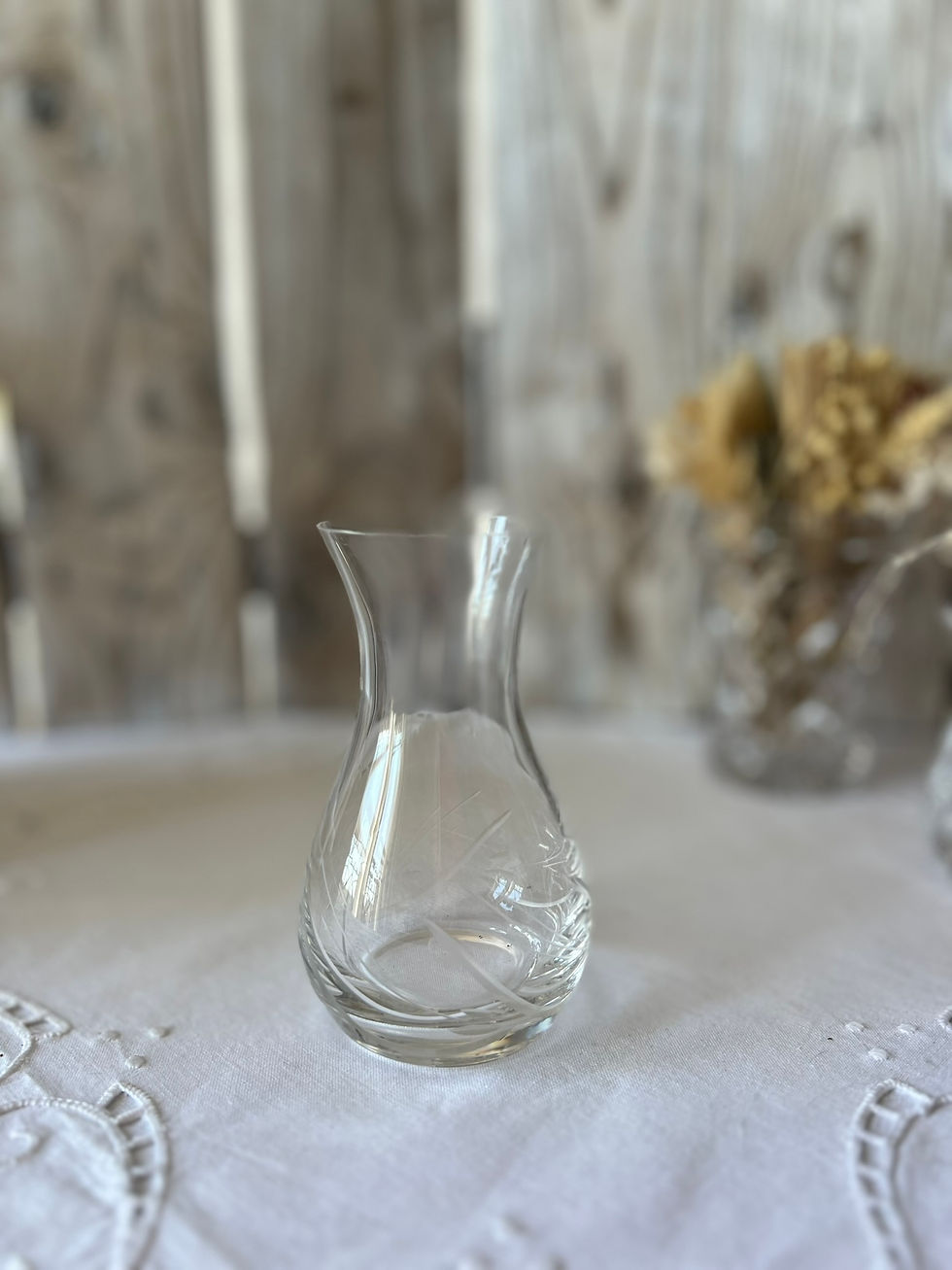 Miniature : Petit vase soliflore en verre taillé