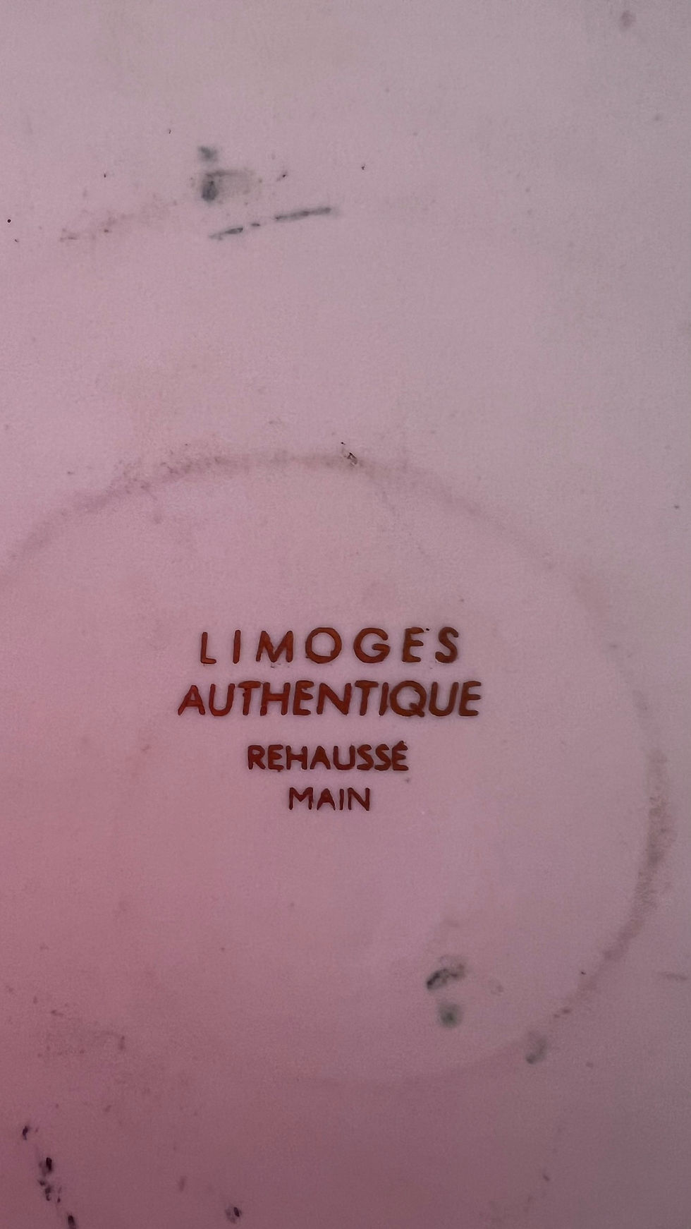 Miniature : Plat rond ancien décor froral en porcelaine de Limoges