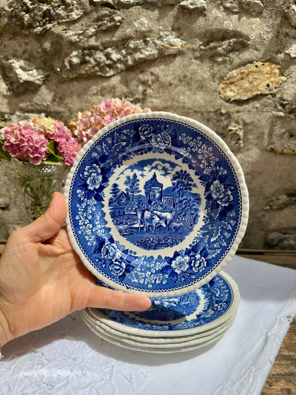 Miniature : tasse ancienne, tasse à thé, faïence anglaise, Adams England, English Scenic, St