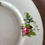 Miniature : Assiette à dessert ancienne à décor floral – 20 cm