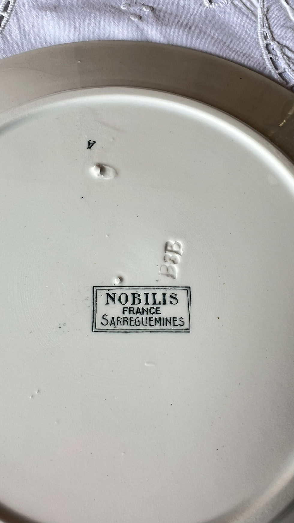 Miniature : Assiette ancienne Sarreguemines – Modèle Nobilis – Décor vert