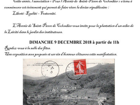 L’association L’avenir de Saint-Pierre de Colombier plante un arbre de la laïcité