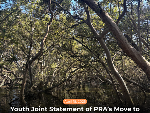 Youth Joint Statement of Philippine Reclamation Authority's Move to Relocate Mangroves for the Construction of Reclamation Projects