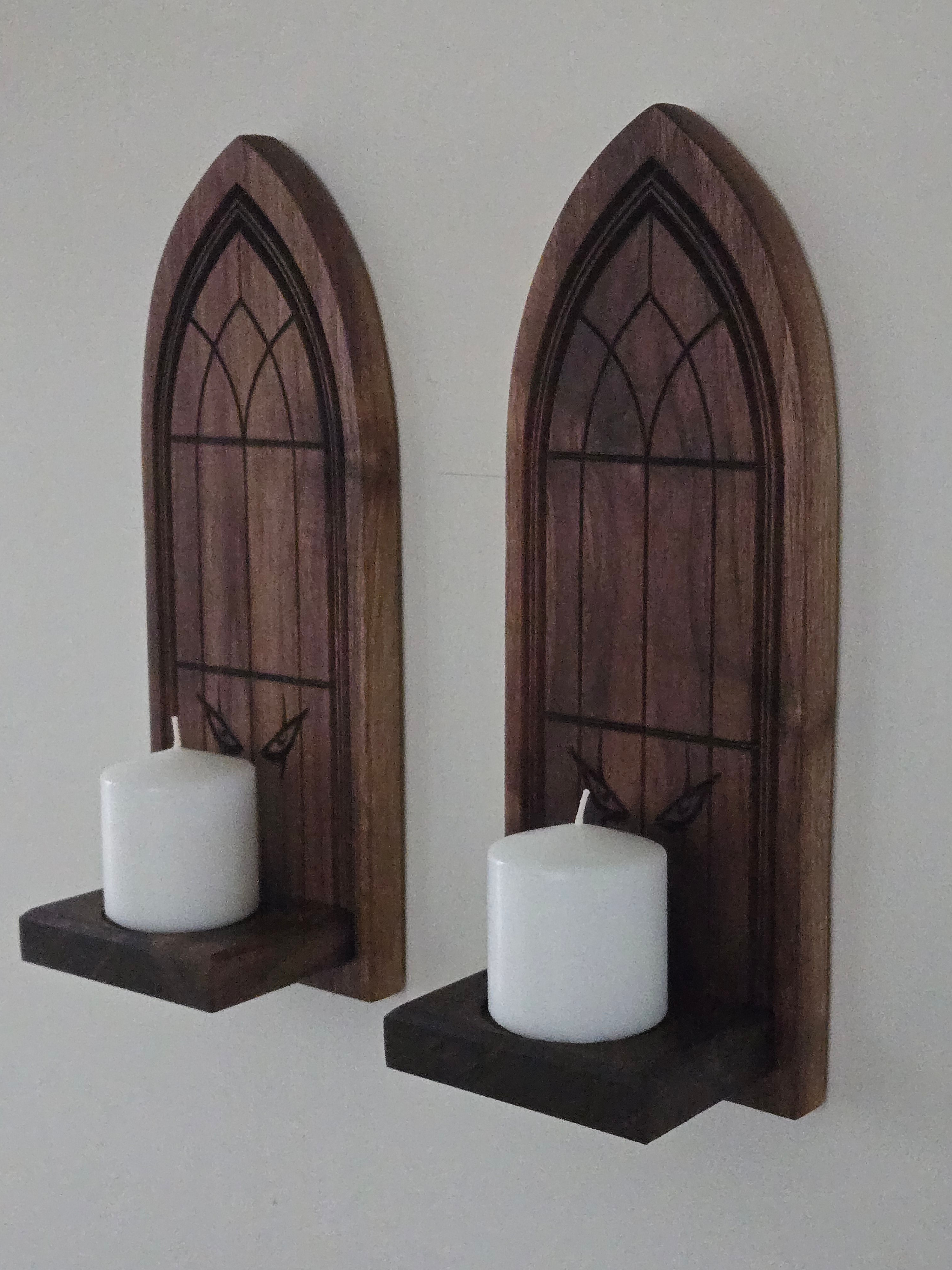 Haunted Wall Candle Holders Gothic Arches