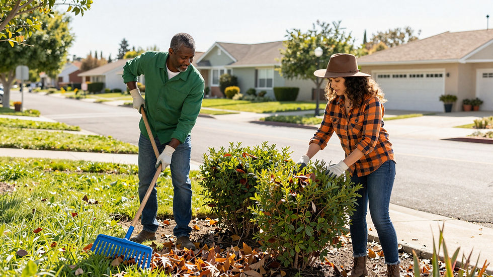 Neighbors preparing together