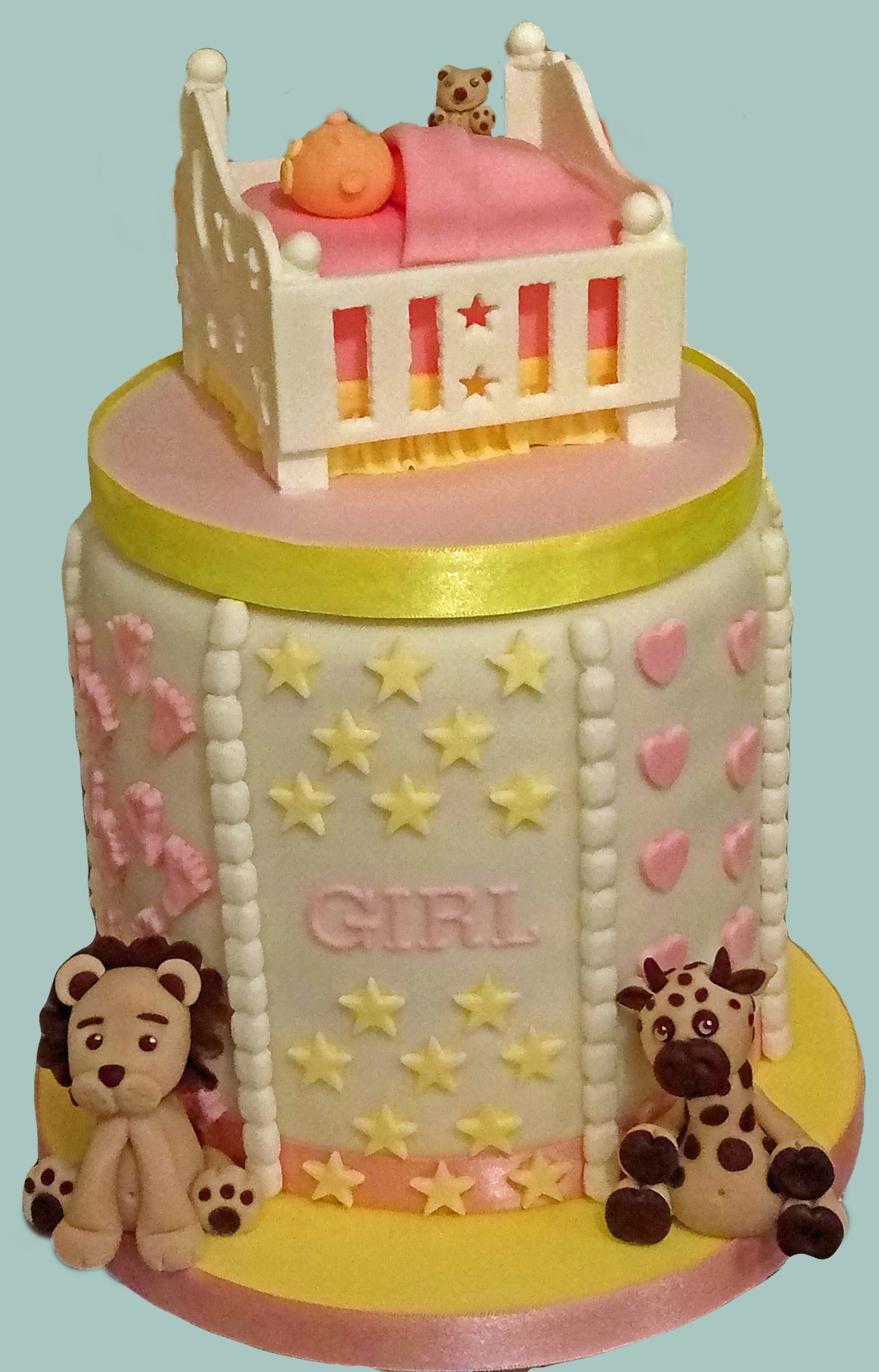 Female Baby Shower Cot Cake