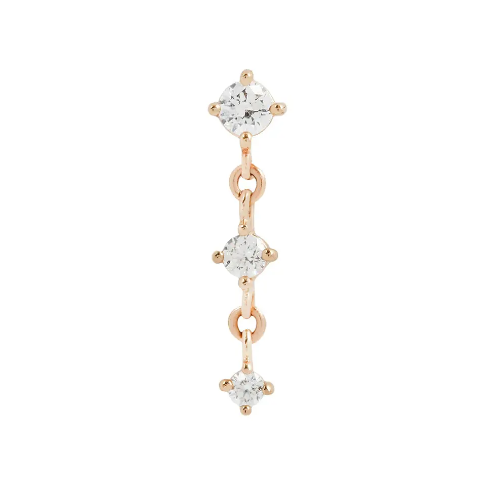 Thumbnail: Kiera with White CZ - Threadless End