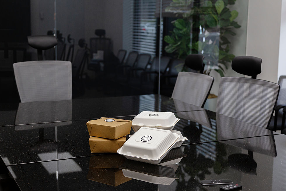 box lunches on conference room table