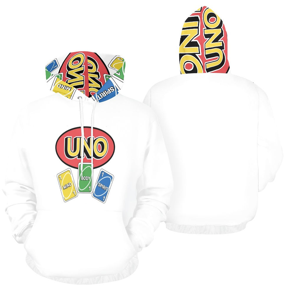 Thumbnail: Uno- White Hoodie One Mind, One Body, One Spirit