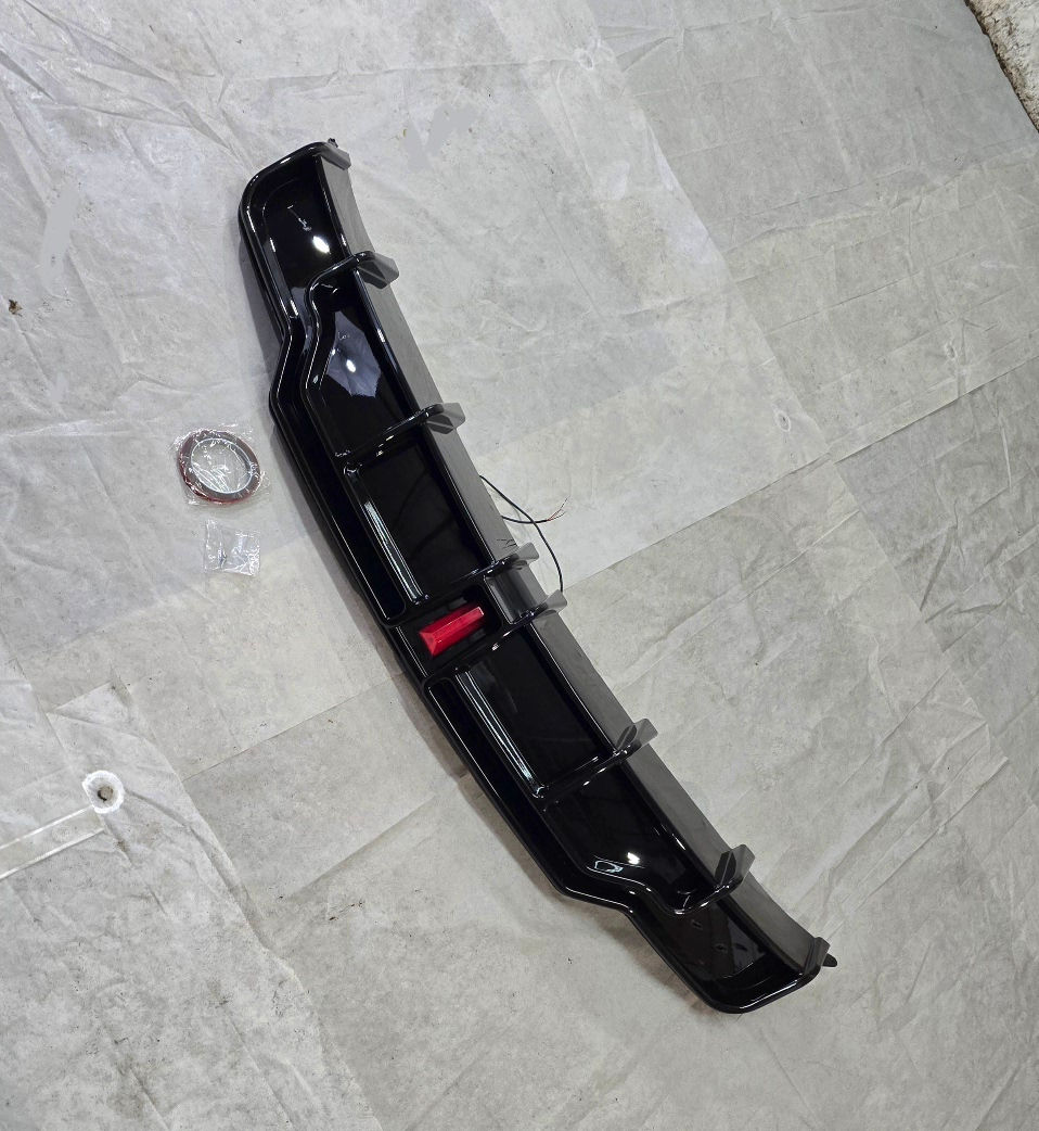 Tesla Model 3 Rear Bumper Diffuser lip Spoiler gloss black V style 2017-2023 low