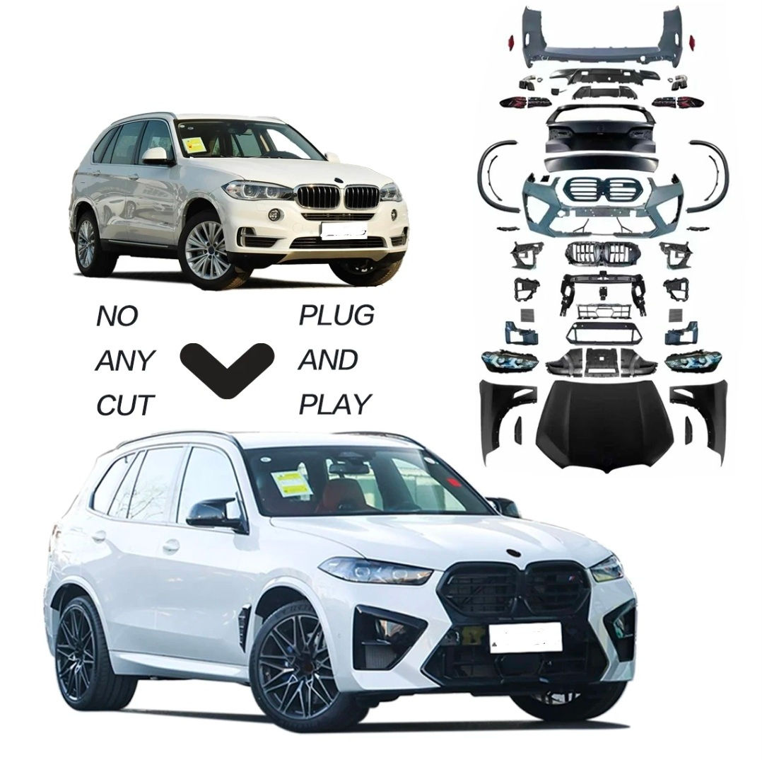 Upgrade For BMW X5 F15 F85 2014-2018 faclift bodykit to 2025 X5M Bumper headligh